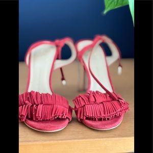 Red suede Banana Republic sandals